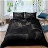 Homemissing Gatto Copripiumini Pet Cat Pattern Copripiumone Morbido Bambini Cute Kitten Down Ragazzi e Ragazze Microfibra Leggera Misterioso Gatto Nero Decorazione 2 Pezzi Set Copripiumino 135x200cm