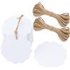 G2PLUS 100PCS Etichette Regalo,6x6cm Etichette in Carta Kraft Bianco