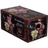 Birendy Baule SJ 16011 con Rose London Inghilterra, Cassapanca in Legno Vintage, Tesoro, Cassapanca dei Pirati