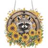 Bimkole Diamond Painting pendente Procione, Girasoli Pittura Con Diamanti 5D Da Appendere, Per La Decorazione Di Finestre E Porte Della Parete Della Casa Del Giardino 20x20 cm