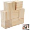 Rairsky 8 Pezzi Cubi da Decorare, 5x5x5cm Cubo di Legno di Pino Naturale Grezzo | Blocchi Quadrati per Fai da Te, Stampi, Arte e Artigianato, Puzzle e Numeri