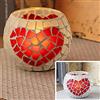 Wuuooei Portacandele Mosaico Romantico in Vetro Colorato, Portalumini Tealight, Candeliere Caldo, Decorazione Centrotavola per Matrimonio, Festa, Compleanno