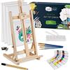 Artina Set Pittura 25 Pezzi Premium con Cavalletto da Tavolo in Legno FSC®