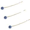 Gry & Sif Fatto a mano e certificato Fairtrade, elegante design danese x artigiani del Nepal | Dot Flowers in feltro - fiori artificiali per decorazione del soggiorno | blu | set da 3