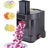 lealovengzh Affettatrice Elettrica per Verdure 3 in 1, Grattugia, Taglia A Cubetti E Taglia A Strisce, Nuovo Tritatutto Automatico Multifunzione Commerciale con Doppia Porta per Frutta E Verdura. A