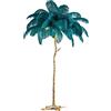 RYUUZA Piantana Lampada da terra di piume di struzzo,Lampada da Terra A Luce Soffusa Lampada Orientabile,lampada da terra moderna in piedi lampada da comodino romantica decorazione,Blue-120CM