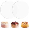 Rairsky 2 Pezzi Rotondi Base per Torta in Acrilico 20cm, Non Appiccicoso | Dischi Acrilici Trasparenti Riutilizzabile per la Visualizzazione e Il Trasporto di Torte per Matrimoni Feste,3mm di Spessore