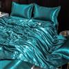 GENPICONG Set di Biancheria da Letto in Seta con Copripiumino, Lenzuolo, Federa, Lenzuolo in Raso di Lusso, Tinta Unita, King Size, Queen Size, Full Size, Twin Size