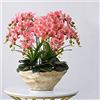 Generic Fiore artificiale in vaso Orchidea artificiale con vaso Grande finta fioritura Phalaenopsis Piante finte bianche