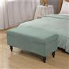 Highdi Copri Pouf Rettangolare Elasticizzato con Coperchio, Ottomano Elasticizzata Copri Pouf Rimovibile Elasticizzato Copri Poggiapiedi Lavabile Fodera per Poggiapiedi (45-75cm,Verde Salvia)