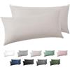 BEDSURE Federe Cuscino Letto 40x80-100% Cotone, Beige Pack 2, Oeko-TEX