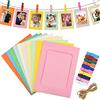 Fodlon Cornice Portafoto di Carta per Foto, 30Pcs Cornice per Foto in Carta Kraft con 30Pcs Clip in Legno e 3Pcs Corda, 6x4 inch Cornici per Foto in Cartoncino per Casa Scuola Ufficio Parete Decorazione
