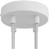 creative cables Kit rosone per lampadario da soffitto (serracavo cilindrico, metallo color bianco opaco, Ø 120 mm, 4 fori) - Fissaggio a staffa per lampadari e sospensioni multiple