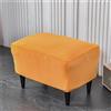 Highdi Elasticizzato Copri Pouf Rettangolare in Velluto Morbido Tinta Unita Copri Poggiapiedi Copertura Ottomana Coprisgabello Lavabile per Soggiorno, Camera da Letto (Arancia)
