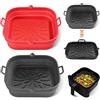 Rairsky 2 Pezzi 20 x 20 x 5cm Teglia Silicone per Friggitrice Ad Aria,Stampo In