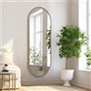 HLFMVWE Grande specchio ovale a figura intera, specchio oblungo a forma di pillola da parete, cornice in lega di alluminio in metallo moderno semplice decorazione per la casa per soggiorno camera da
