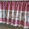 A.Monamour Tenda Corta per Finestra Piccola Rustico Cotone Vintage Floreale Rosso Bianco A Quadri Tenda a Pannello a Vetro da Cucina Bistrot Caffè Mezza Mantovana Tendina
