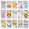 JOYIN 90 PCS Foglietti Adesivi Make-a-face Crea i Tuoi Fogli Adesivi Misti per Animali con Safari, Mare e Animali Fantastici per Bambini, Forniture per Bomboniere Artigianali.