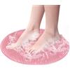Homirty Tappetino da massaggio antiscivolo in silicone rosa, per la cura dei piedi, per la pulizia dei piedi, per la doccia, per la pulizia dei piedi, per la doccia
