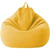 Highdi Pouf Poltrona Sacco, Adulti & Bambini Bean Bag Fodera per Sacco di Fagioli per Decorazione della Soggiorno Camera Giardino Salotto Balcone, Senza Ripieno (80x90cm,Giallo)