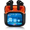 Rainpal Cuffie in-ear Bluetooth, cuffie wireless ANC senza fili con touchscreen, Bluetooth 5.4, ANC Cancelling, in-ear buds con schermo, stereo Hi-Fi e controllo touch (nero/arancione)