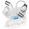Conyat Cuffie Open Ear, Auricolari Sportivi Bluetooth 6.0, 40 Ore Cuffie Bluetooth con Stereo HiFi, Chiamate Chiare, Cuffie Wireless Impermeabile IP7 con Gancio Morbido e Controllo Tattile Bianco