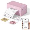 MUNBYN Stampa Etichette Spedizioni Bluetooth, Stampante Termica Wireless 4x6 per Pacchi e Piccole Imprese, Compatibile con iPhone, Android, Mac, Windows, Colissimo e UPS, 130B,Rosa