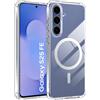 Fitudoos Cover per Samsung Galaxy S25 FE, Compatibile Con MagSafe, Custodia protettiva antiurto per cellulare, anti-ingiallimento, anti-olio e anti-graffio Cover - Trasparente