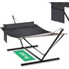 WOLTU Amaca da Giardino con Supporto, Tasca Laterale e Cuscino, Capacità di Carico 250 kg, Ampia Amaca Doppia per Terrazza, Balcone, Campeggio, Antracite