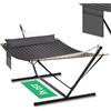 WOLTU Amaca da Giardino con Supporto, Tasca Laterale e Cuscino, Capacità di Carico 250 kg, Ampia Amaca Doppia per Terrazza, Balcone, Campeggio, Grigio Scuro