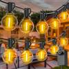 FARNY LED Catena Luminosa Esterno, 30M/100FT Catena Luminosa G40 50+2 IP45 Lmpermeabili luci giardino, 24V Bianco Caldo Catena Luminosa Giardino, Matrimonio/Casa/Caffè/Gazebo