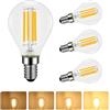 Caldarax 4 Pezzi Lampadina LED Filamento E14 4W Dimmerabile, Equivalenti a 40W, Luce Bianca Calda 2700K, 400LM, LED Filamento G45 Vintage Retrò, Lampadine Attacco Piccolo Risparmio Energetico