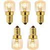 Caldarax 5 Pezzi Lampadina Sale 230V, T22 E14 Dimmerabile, Luce Calda 2700K, 80LM, Resistente al Calore Fino a 300 Gradi, Forno e Microonde, Lampada di Sale, Macchine per Cucire, Forno a Microonde