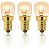 Caldarax 3 Pezzi Lampadina per Forno E14 Dimmerabile, T22 Lampadina di Sale, Luce Calda 2700K, 80LM, Tolleranza al Calore 300 ℃, per Sale Dell'Himalaya Lampade, Frigoriferi, Microonde