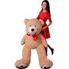 MAKOSAS Peluche Giganti - Orso Peluche Gigante 160 cm - Orsacchiotto gigante - Orsetto di Peluche - Idee Regalo Anniversario, Compleanno, Sorprese Romantiche - Regali Bambini, Ragazza, Fidanzata - Marrone