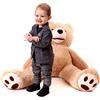 MAKOSAS Orso Peluche Gigante 100 cm - Peluche Giganti - Orsacchiotto gigante - Orsetto di Peluche - Idee Regalo Anniversario, Compleanno, Sorprese Romantiche - Regali Bambini, Ragazza, Fidanzata - Marrone