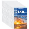 APACALI Buste Trasparenti A3, 150pcs, 0,05 mm Extra Forti, con Foratura, Cartellette Trasparenti A3 per Raccoglitori - Pouches A3 Trasparenti