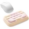 MEATANTY Poggiapolsi mouse ergonomico - Schiuma memory bicolore, morbido, traspirante, delicato sulla pelle & stabile, accessorio ideale per ufficio e gaming, elegante papaya & rosa