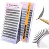 NAGARAKU Anime Ciglia 240 Fans Effetto Spiky Sguardo Definito Ciglia Monopezzo Preformate Look Manga Nessuna Caduta Ultra Leggere Base Piatta Applicazione Facile Senza Gel Fissante (Comic 0.07 C 14mm)