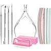 Voarge Set di 12 pezzi manicure per unghie, lima per unghie 100/180, lime per unghie in gel, buffer per unghie in gel, spingi cuticole, pinza per nail art fai da te a casa