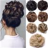 Rich Choices Chignon Finto per Capelli Veri - Extension Coda di Cavallo, Postici Ricci, Marrone Chiaro