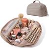 Detesaya Borsa cosmetica, Borsa per trucco & borsa da trucco, Borsa cosmetica da viaggio per donne, Organizzatore pieghevole per cosmetici, Organizer trucco imbottito, Resistente all'acqua per