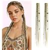 Generic Estensioni Dei Capelli Intrecciati Con Clip, Trecce Con Clip Da 2 Pezzi Con Perline E Ciondoli, Personalità E Moda For Giochi Di Ruolo E Styling Quotidiano(Medium Blonde With Light Blonde)