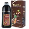 Bploar Shampoo Colorante per Capelli 500ml Shampoo Schiarente Vegetale con Schiuma, copre i capelli grigi, facile da applicare e colorazione rapida, 8 colori disponibili (Marrone Scuro)