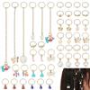 YiiHHooN Gioielli Dreadlocks, 46 Pezzi Accessori Capelli Oro per Trecce, Ciondoli Farfalla Fiore Fiocco Anelli per Trecce Oro con Lunghe Nappe Hair Rings per Donna Accessori Capelli
