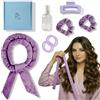 Puressence Beauty PURESSENSE Beauty, bigodini per capelli durante la notte, per ricci senza calore, senza calore, per ricci di grandi dimensioni (viola, 155 cm)