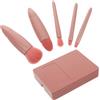 PACKOVE Set Pennelli Make Up Mini da Viaggio con Specchio, 5 Pezzi | Festa Scuola Decor, Set Pennelli Make Up da Viaggio, Coffee, Fibra Artificiale e Plastico