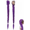 DTDULL Parrucca Viola con Clip BB per Donna e Bambina, Extension Capelli Lunghi Intrecciati, Capelli Finti per Halloween, Feste e Travestimento Quotidiano