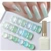 New Cover Set di smalti gel per unghie, 6 colori, verde chiaro, 15 ml, per primavera ed estate, trasparente, kit per manicure e nail art fai da te a casa