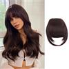 RPAEOY Frangia Finta Clip Capelli Veri Naturali Frangetta Liscia Frontale Posticci Capelli Sintetici Estensioni